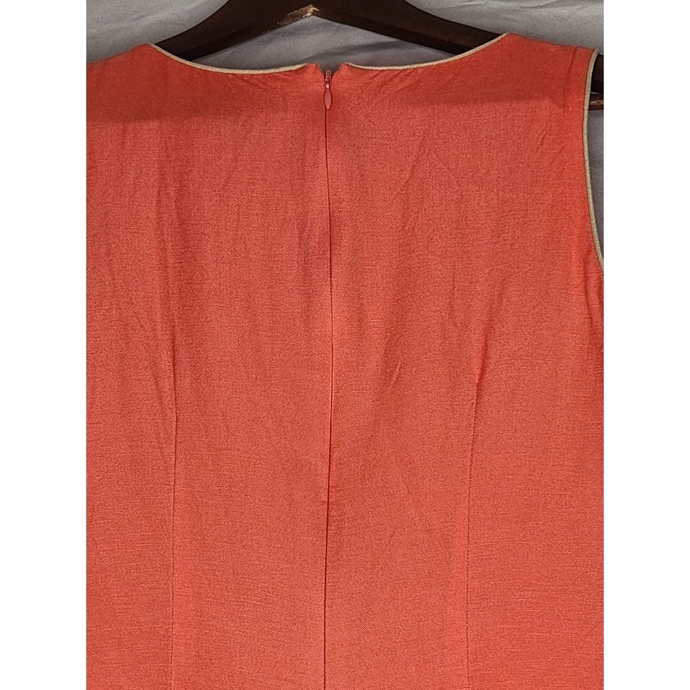 Jessica Howard Sleeveless Linen Floral Embroidered Shift Dress Size 6 - Picture 3 of 6